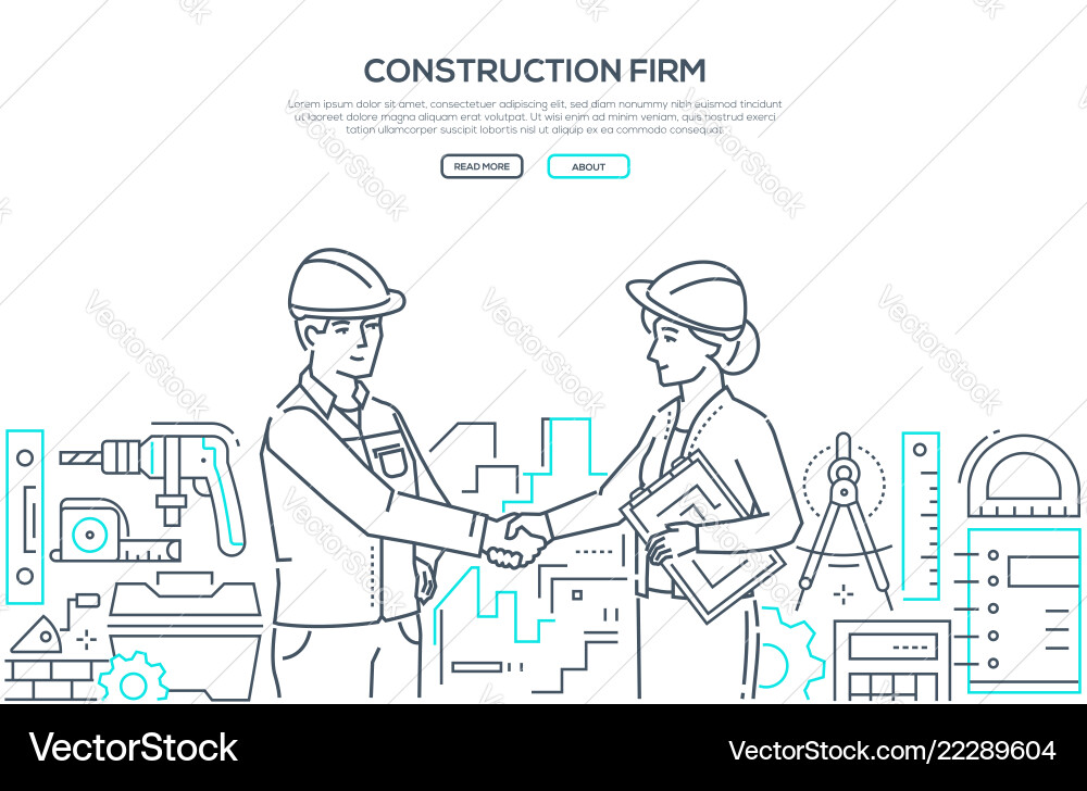 Construction firm - modern line design style Construction firm - modern line design style vector image