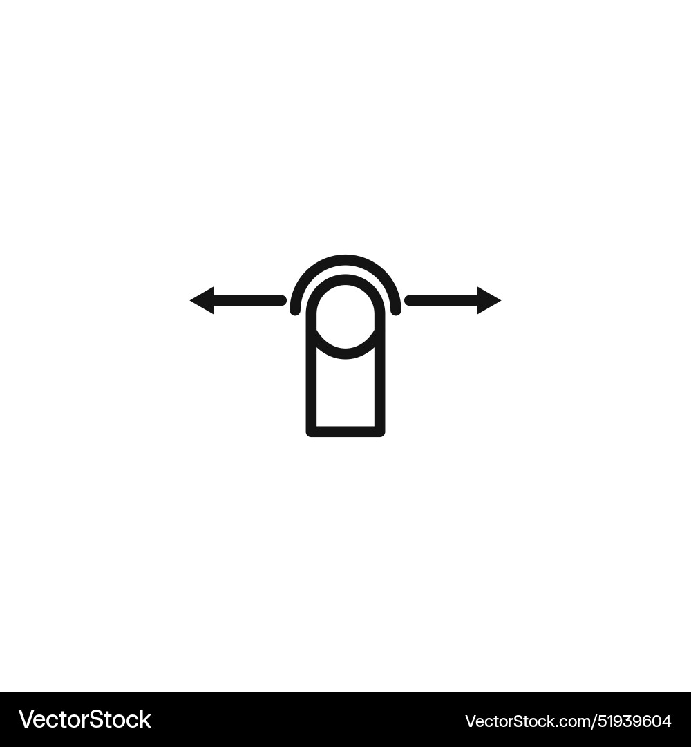 Horizontal swipe flick icon logo sign outline Vector Image