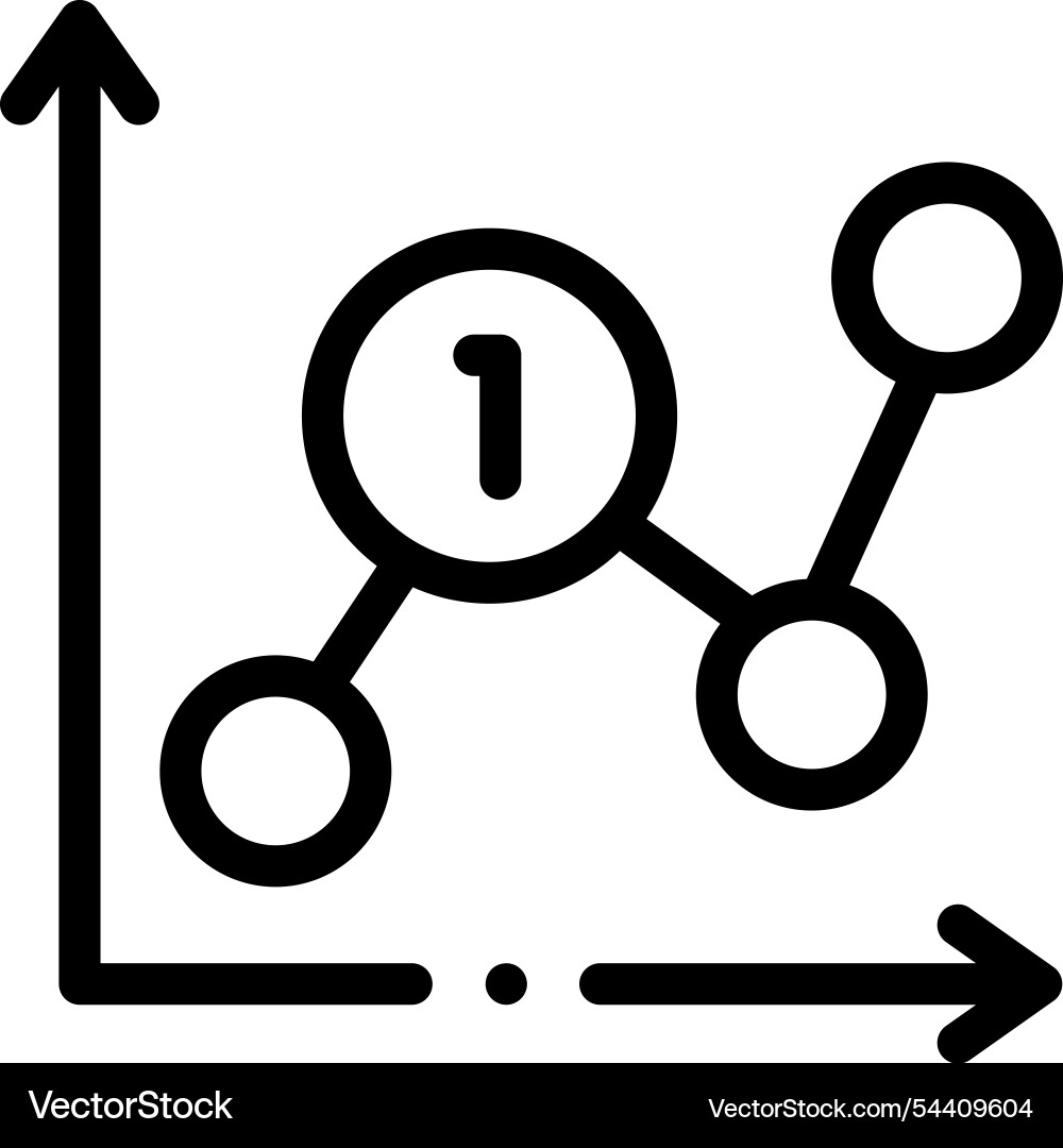 Line chart icon thin linear style design isolated Vector Image