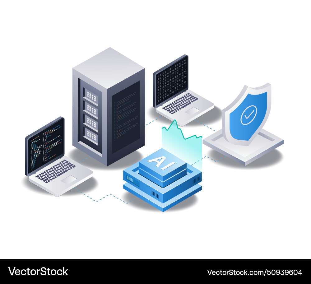 Management of artificial intelligence server data Management of artificial intelligence server data vector image