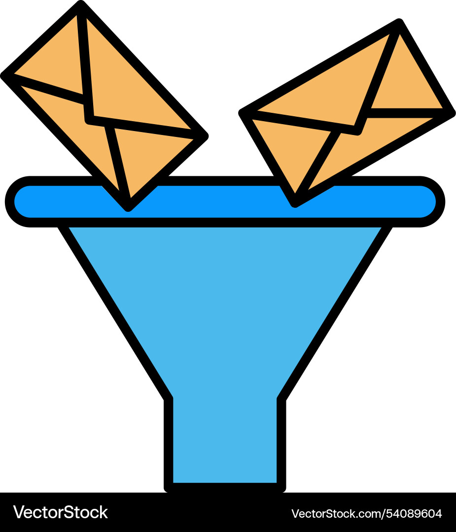 Message filtering line filled icon design Vector Image