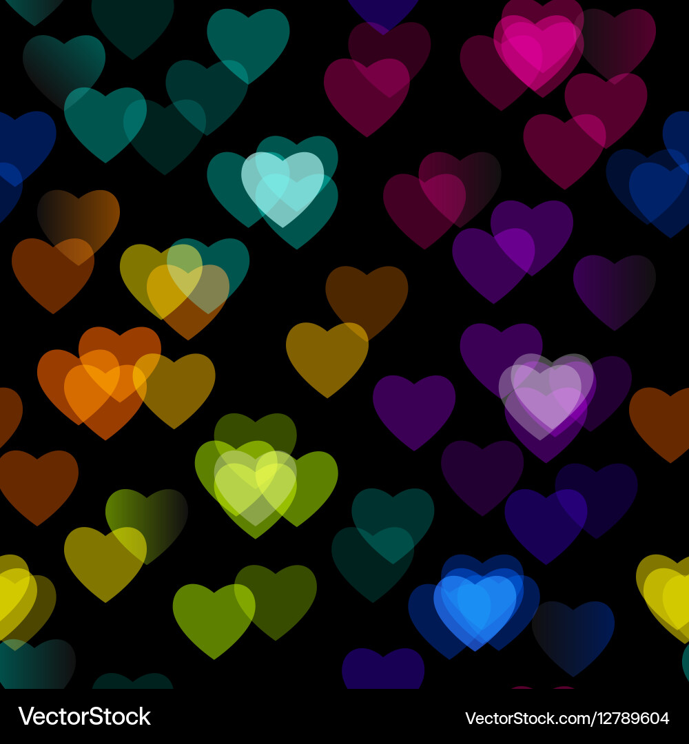 Multicolored Hearts Seamless Pattern Vector Image