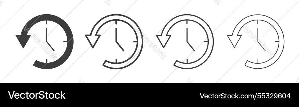 Past time icons set graphic designs Royalty Free Vector