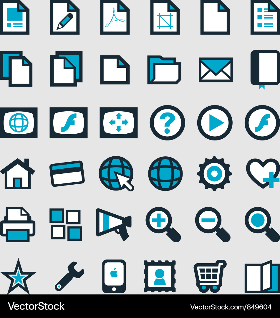 Publishing Icons - Pages & Print Vector Image