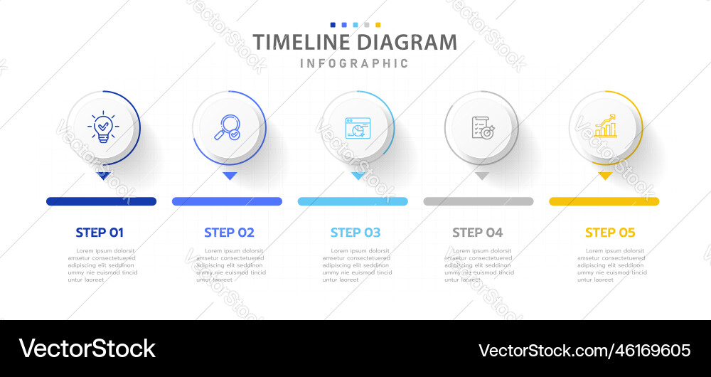 5 Steps Timeline Roadmap Chart Vector Image