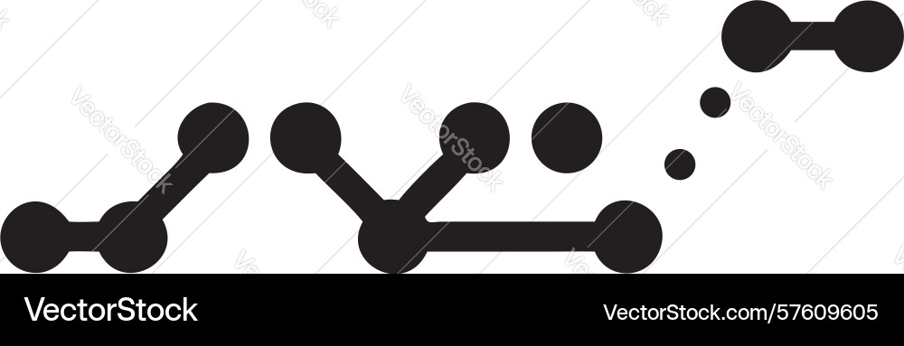 Abstract cluster of interconnected dots dynamic vector image