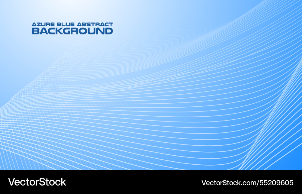 Azure blue abstract background with curve line Vector Image