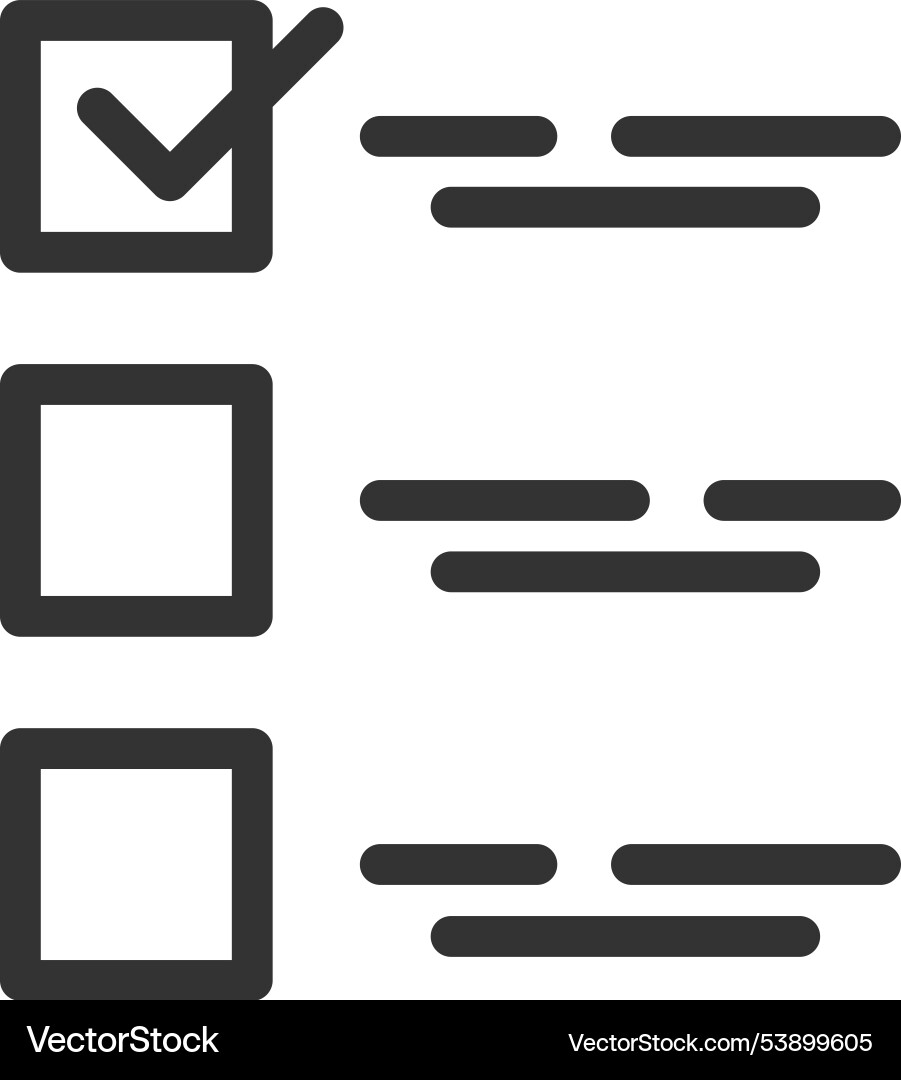Checklist with check mark line icon choice vector image