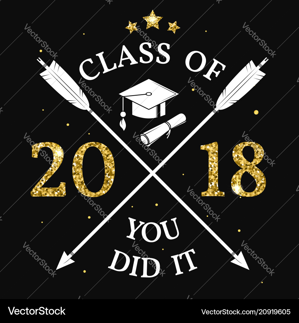 Class of 2018 badge Class of 2018 badge vector image