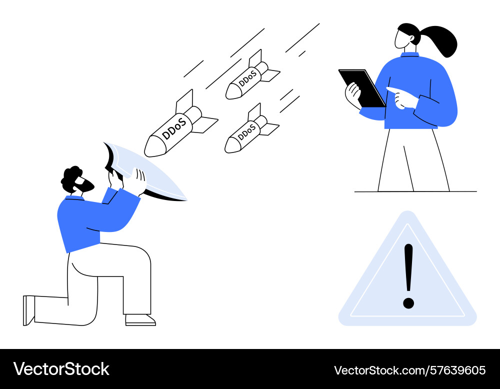 Cybersecurity concept with shield blocking ddos Cybersecurity concept with shield blocking ddos vector image