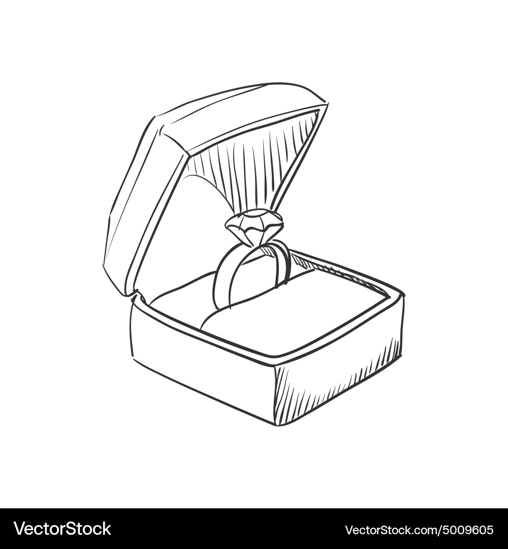 Doodle wedding ring Royalty Free Vector Image - VectorStock
