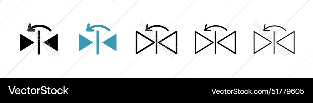 Flip horizontal icon set button symbol Vector Image