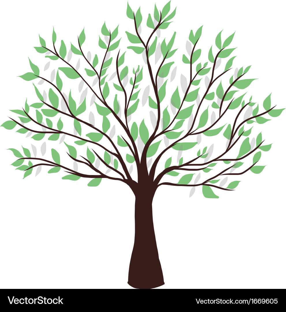 Green tree on white background Royalty Free Vector Image