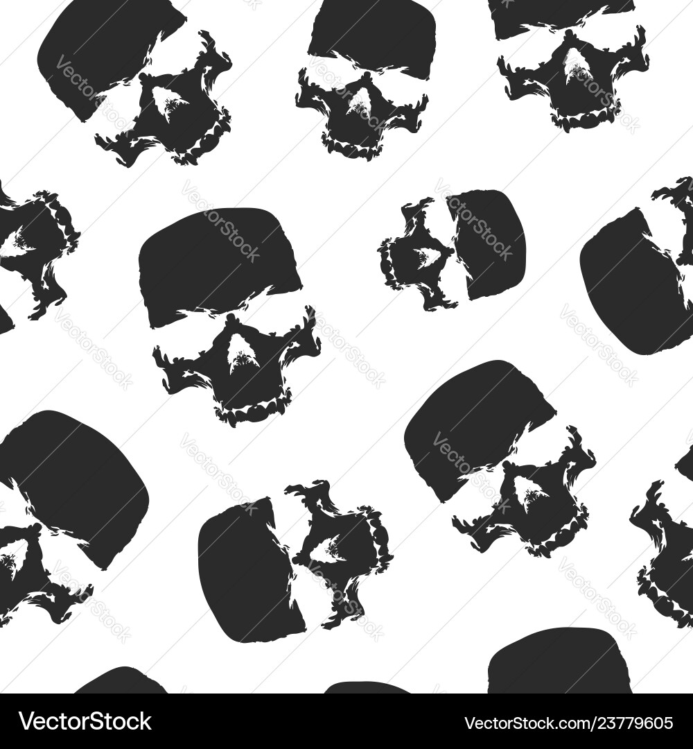Grunge skulls seamless pattern background design Vector Image