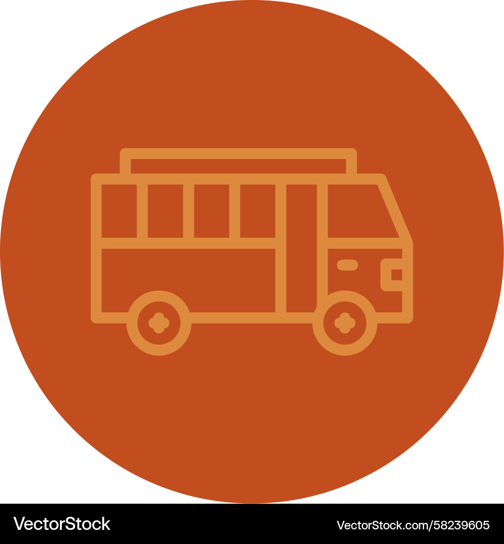 Multi Color Bus Line Icon Vector Image