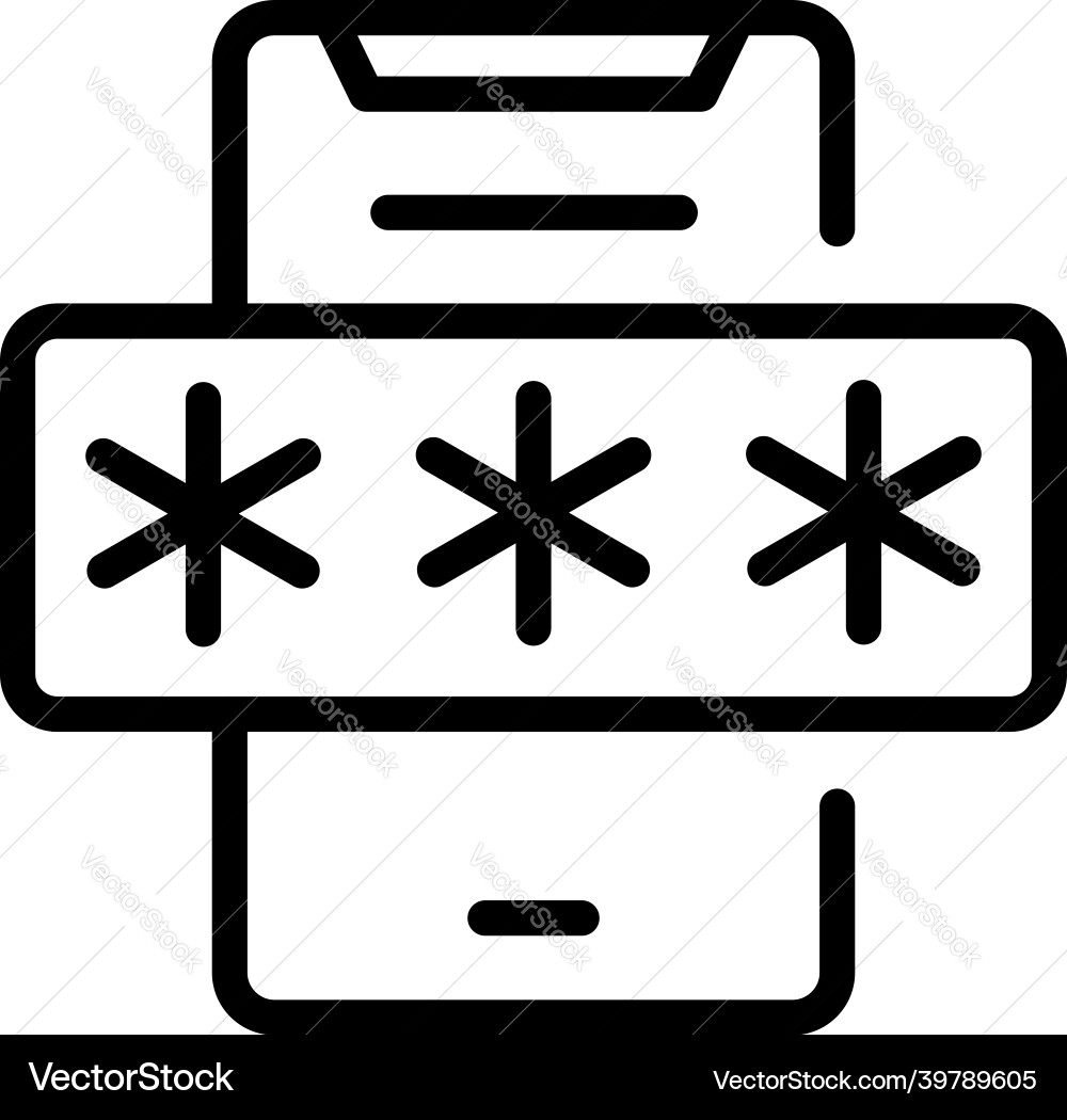 Secure phone login icon outline step code Secure phone login icon outline step code vector image