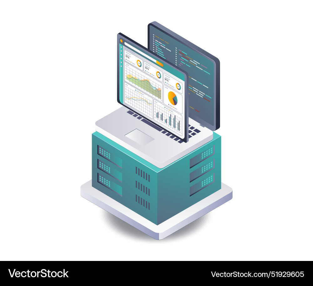 Server Data Analysis Hub Optimization vector image