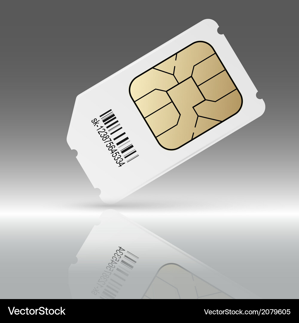 SIM Card with Reflection Vector Image