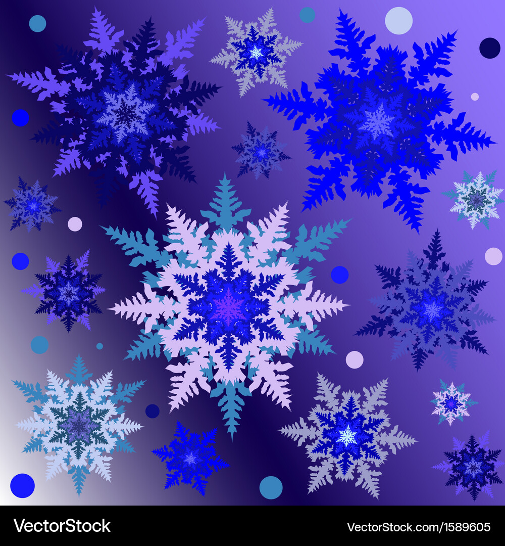 Snowflakes on the gradient square background Vector Image