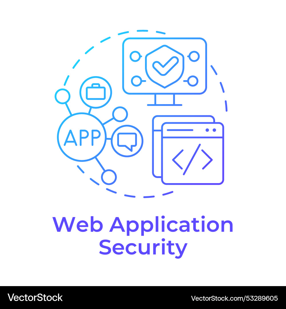 Web application security blue gradient concept Vector Image