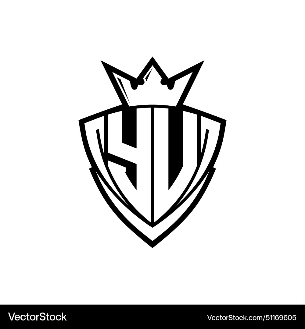 Yu letter logo with sharp triangle shield shape Yu letter logo with sharp triangle shield shape Vector Image