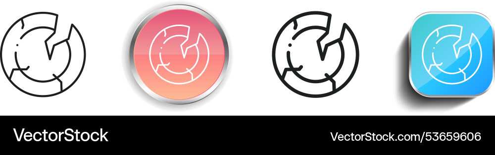 Dish icon thin linear regular and button style Dish icon thin linear regular and button style Vector Image