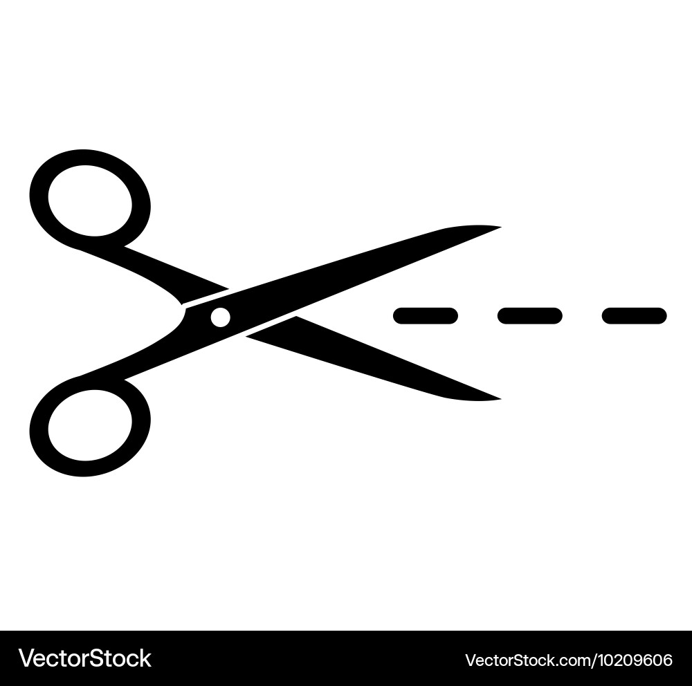 Dotted Line Scissors Icon – Royalty-Free Vector | VectorStock, image size:1000x992