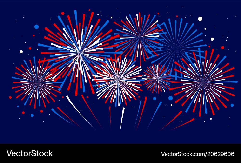 Holiday firework independence day of america Holiday firework independence day of america vector image