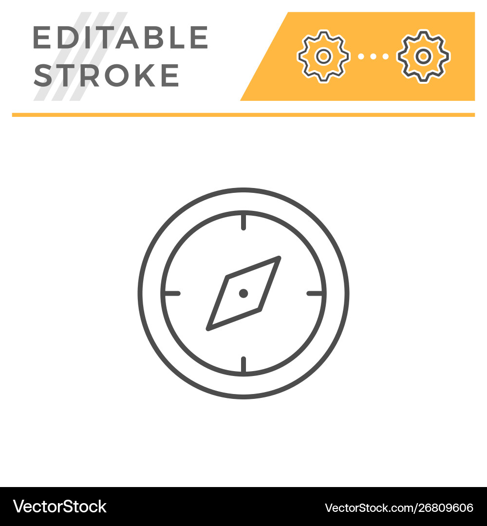 Navigation compass editable stroke line icon Navigation compass editable stroke line icon vector image