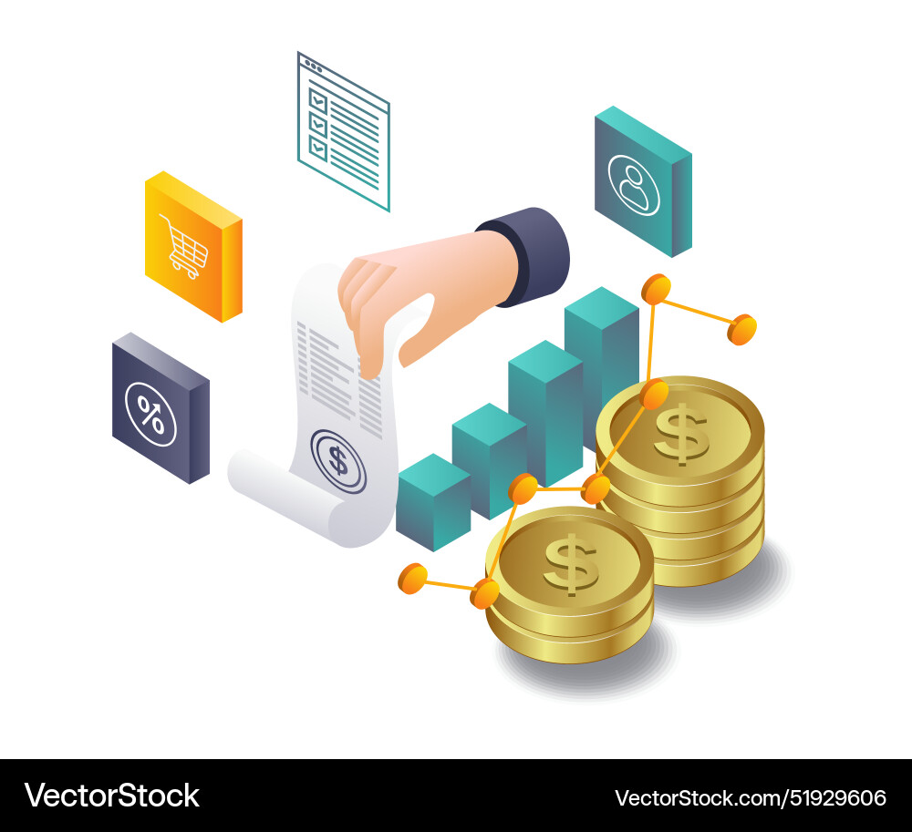 Optimizing data analysis for business development Optimizing data analysis for business development vector image