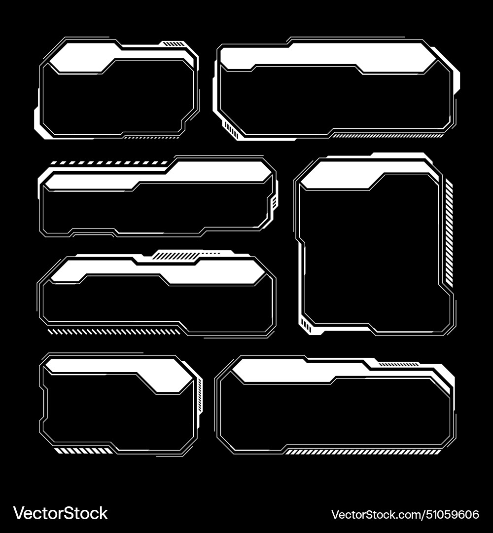 White futuristic hud ui elements sci-fi user White futuristic hud ui elements sci-fi user vector image