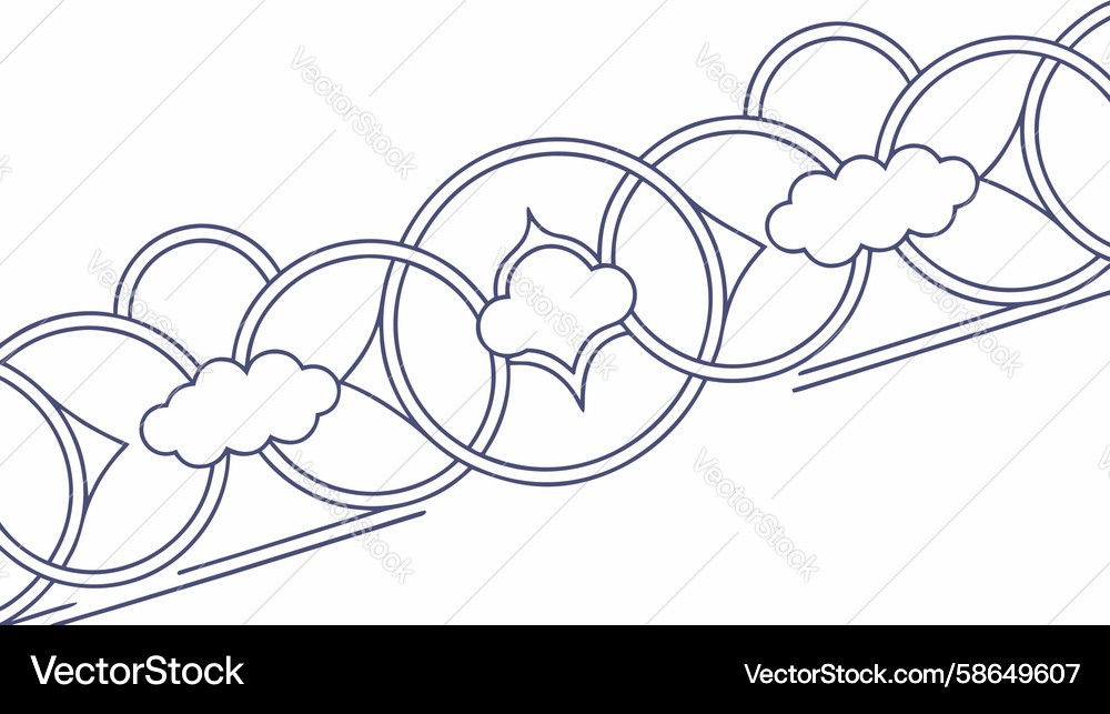 Abstract flowing geometric interlocking pattern Vector Image