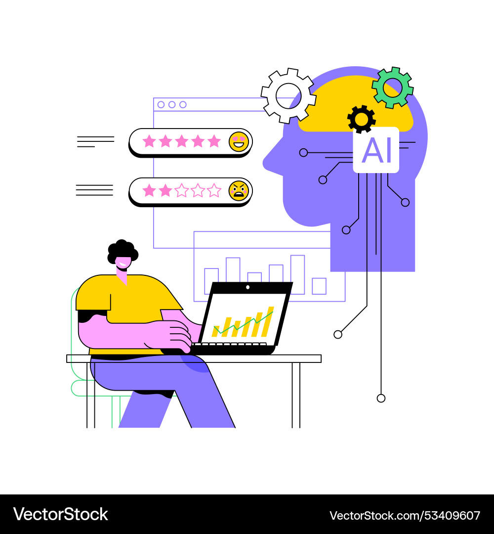 Ai-powered predictive customer sentiment analysis Ai-powered predictive customer sentiment analysis vector image