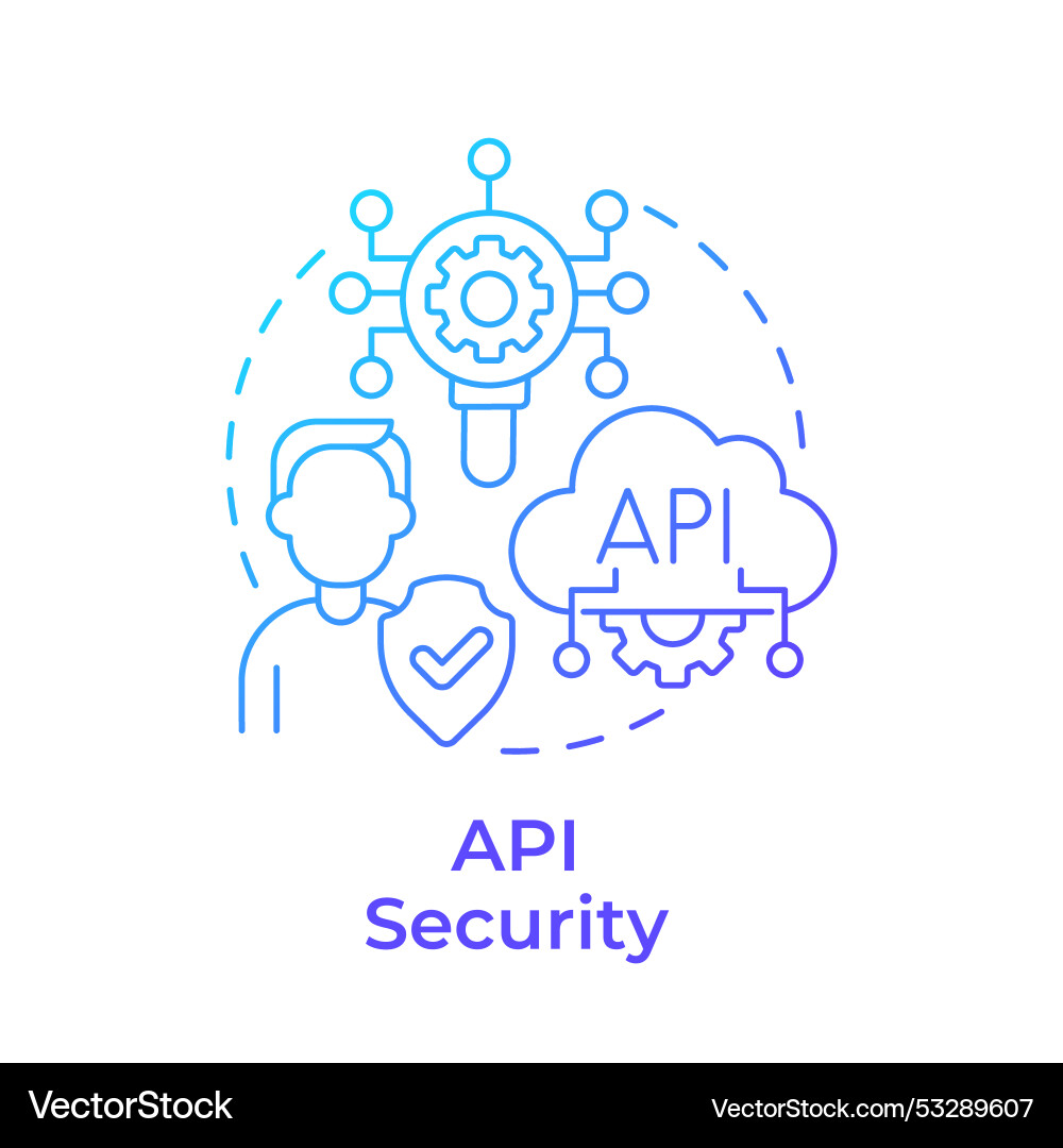 Api security blue gradient concept icon Api security blue gradient concept icon Vector Image