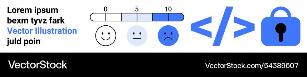 Emotion Rating-Skala mit Code und Sicherheitssymbol Emotion Rating-Skala mit Code und Sicherheitssymbol vektorbild