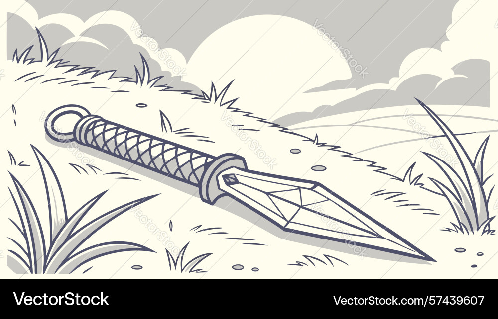 Path of precision a throwing knife marks the way vector image