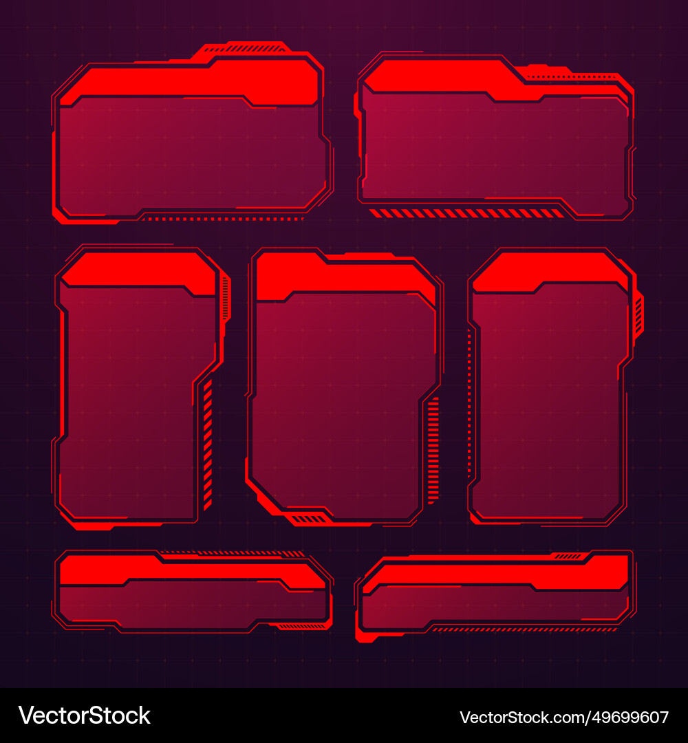 Red futuristic hud or ui elements sci-fi user Red futuristic hud or ui elements sci-fi user vector image