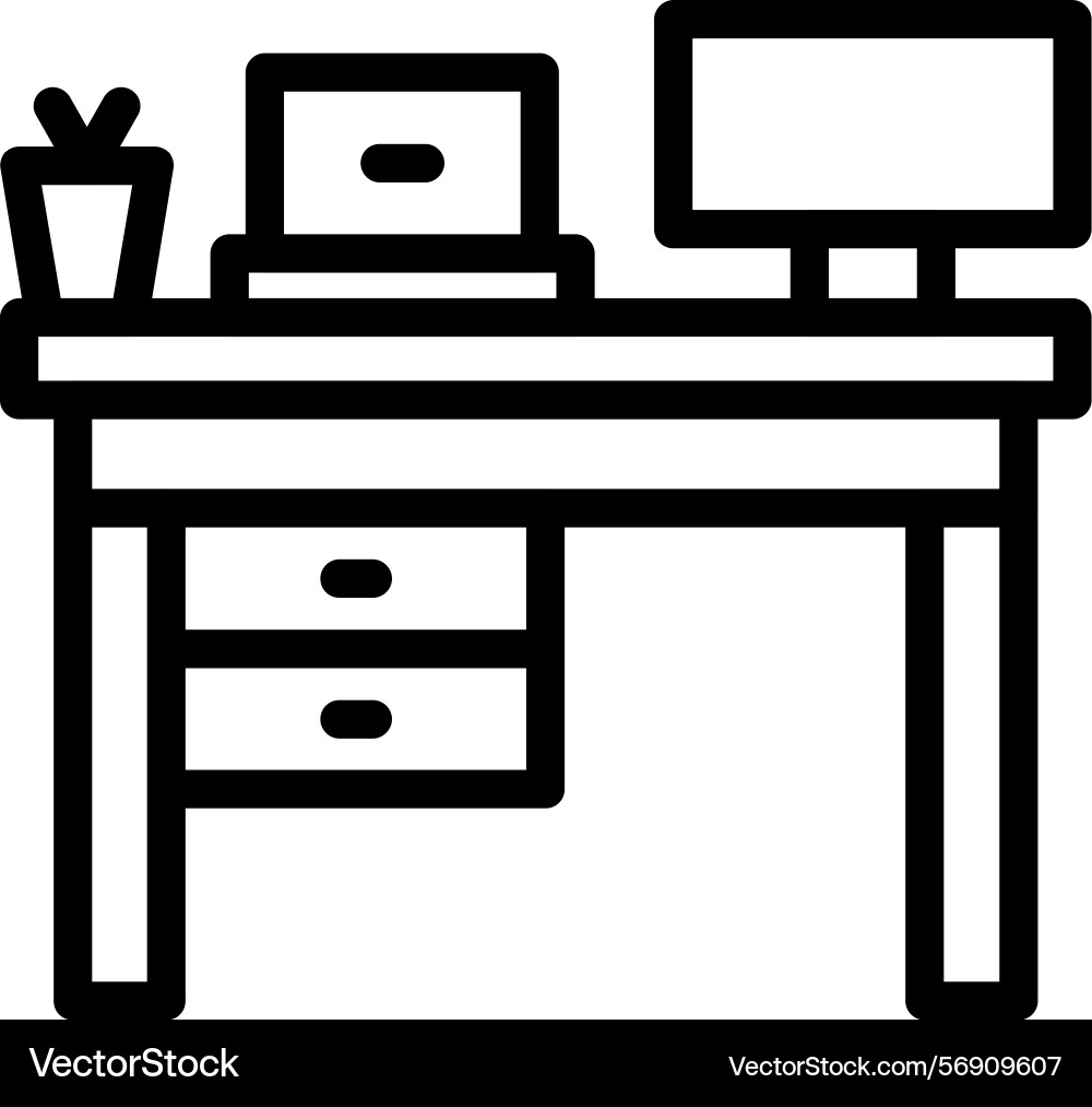Remote work workspaces linear style icon design vector image