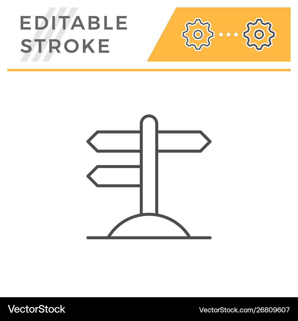 Road pointer editable stroke line icon vector image