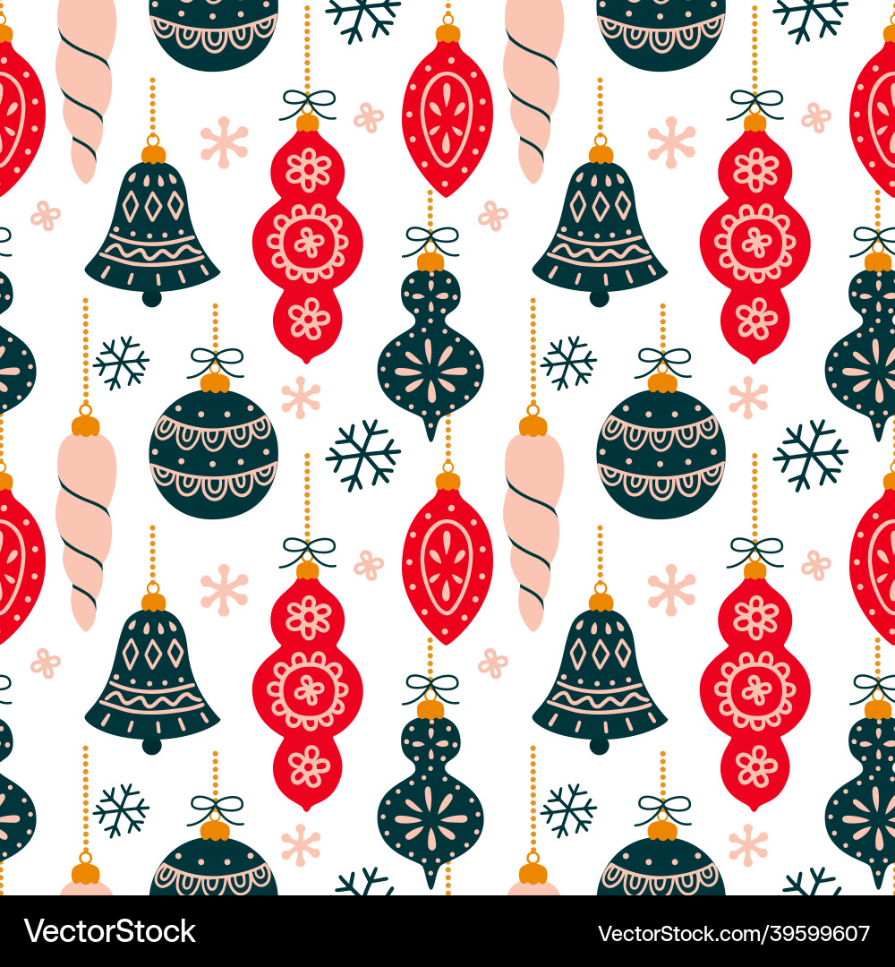 Seamless pattern with new year Royalty Free Vector Image