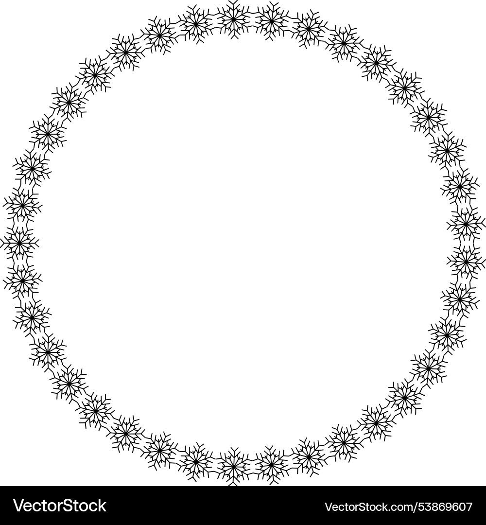 Snowflake circle frame winter round Snowflake circle frame winter round vector image