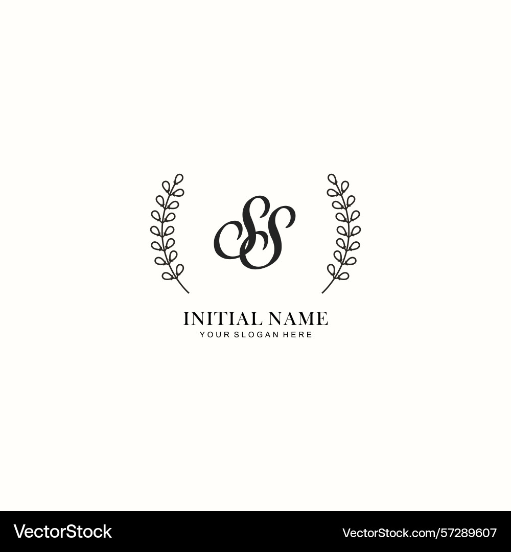 Ss initial logo templates with botanical elements Ss initial logo templates with botanical elements Vector Image