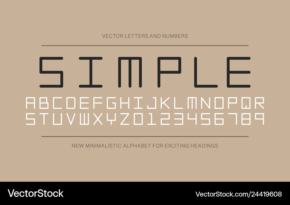 Designer minimalistic font trendy english Vector Image