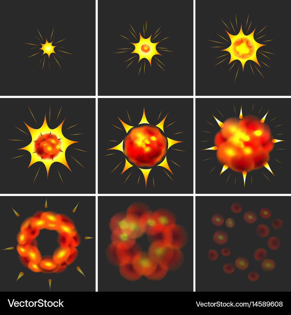 Explosion Animation Sequence Vector Image