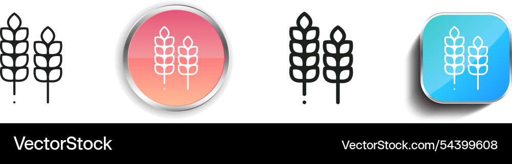 Gluten icon thin linear regular and button style vector image