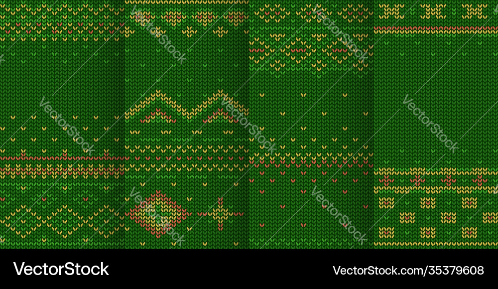 Green color theme seamless pattern in set Green color theme seamless pattern in set vector image