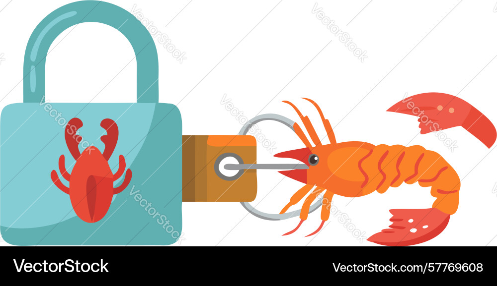 Protected seafood secure shellfish access design Vector Image