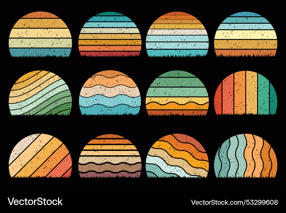 Retro vintage sunset grunge Royalty Free Vector Image