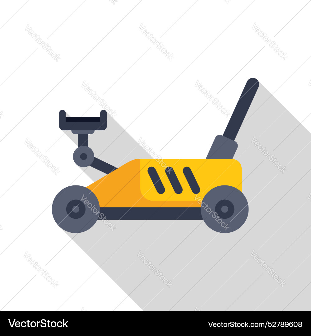 Yellow hydraulic trolley jack with long shadow Yellow hydraulic trolley jack with long shadow vector image