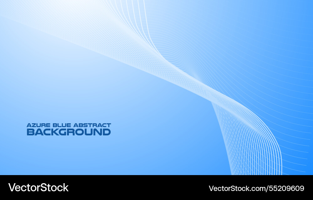 Azure blue abstract background with curve line Vector Image